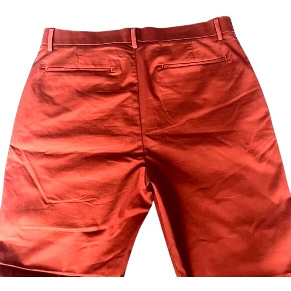 Banana Republic Slim Fit Chino Pants Rust Red Stretch Cotton 33x30 - Picture 3 of 9